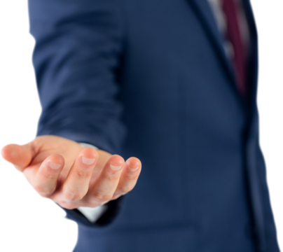 Close up view of businessman hand