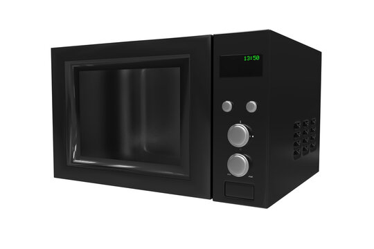 Black microwave oven