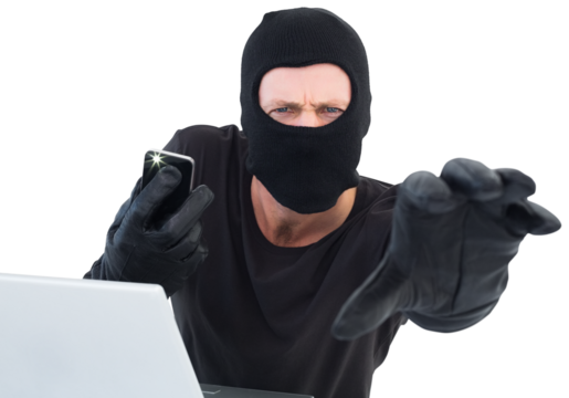 Hacker reaching out to camera