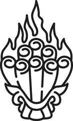 Buddhism religion symbol, wish granting jewel icon