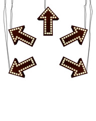 Arrow pointing in several direction