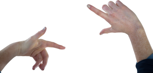 Cropped hands of business people showing finger frame