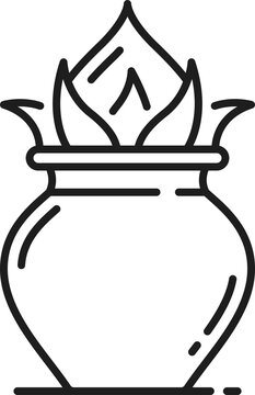 Jainism religion symbol, Kalasha pot, Jain icon
