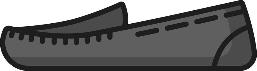 Slip-on shoe, footwear line icon of casual boots