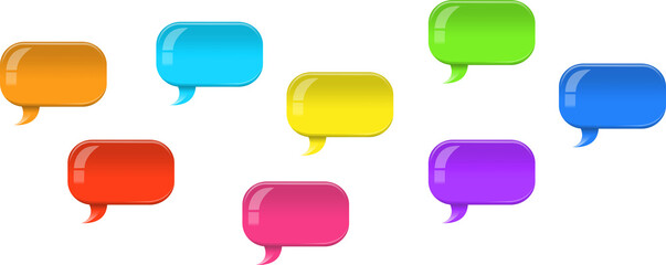 Colorful speech bubbles arranged