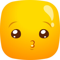 Kissing or whistling smile emoji, face expression