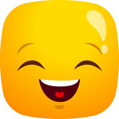Happy face emoji isolated vector icon, funny smile