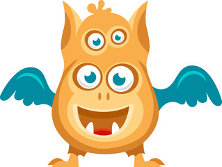 Obraz premium Monster alien bird cartoon personage, character