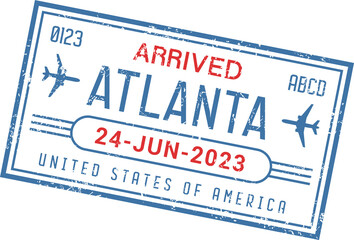 Arrived to Atlanta passport travel visa stamp