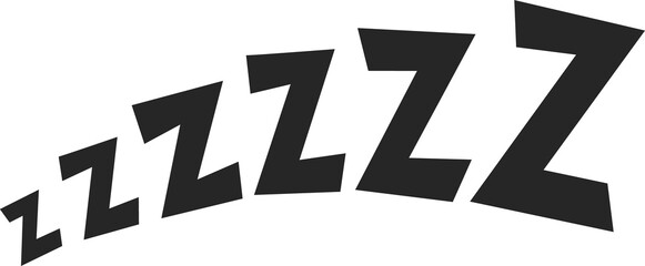 Zzz text, sleep well dream sign good night symbol