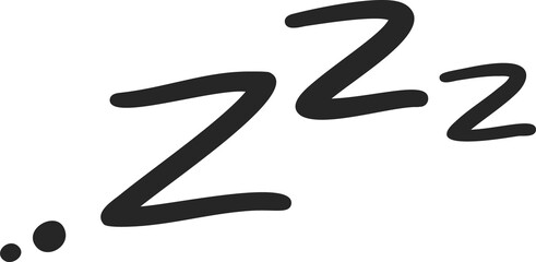 ZZZ doodle bed sleep time. Snore vector ZZZZ icon