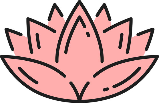 recommend clip art: Waterlily, hand drawn lotus outline flower icon