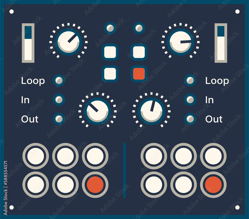 Aufkleber retro control panel with music high and low button
