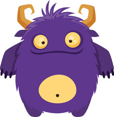 Cartoon funny monster, friendly furry personage