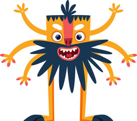 Cartoon funny monster character, goblin or spider