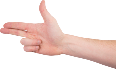 Hand showing finger gun