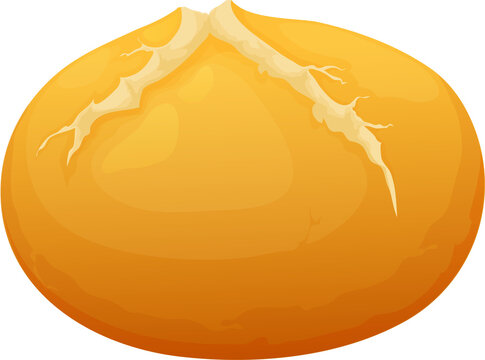 Cartoon bolivian cunape bread, isolated bake