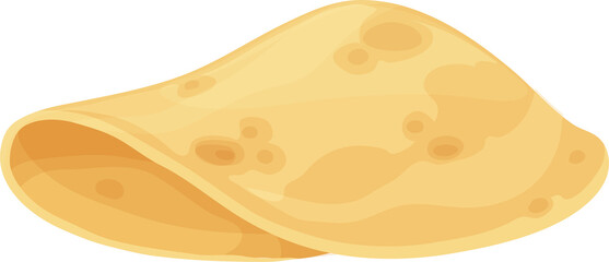 Cartoon mexican tortilla traditional flatbread
