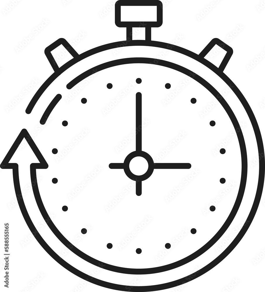 Poster Timer clock, simple time stopwatch outline icon