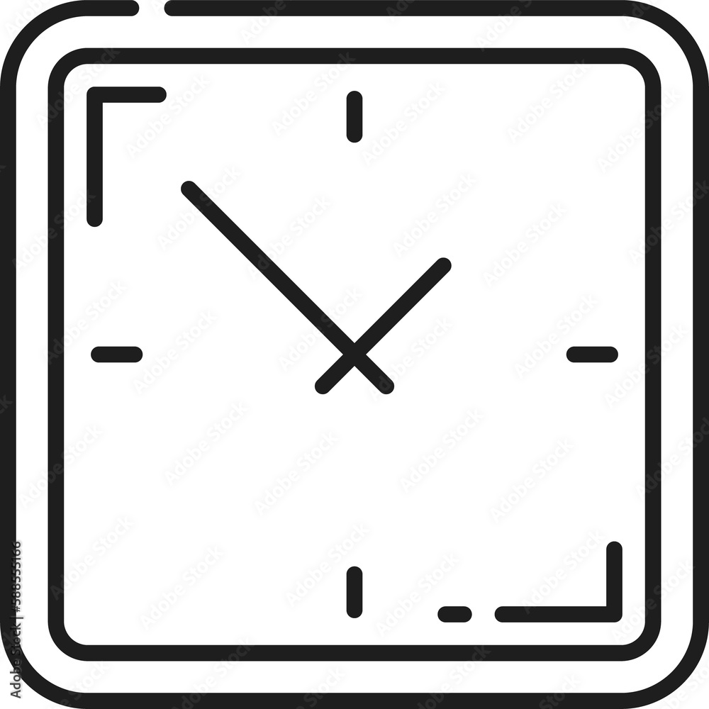 Poster Clock timer outline icon, isolated alarm stopwatch