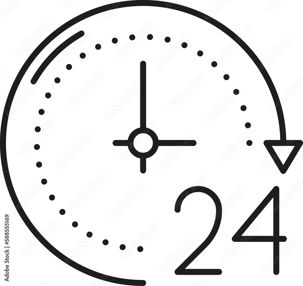 Poster 24 hours order execution or delivery service icon