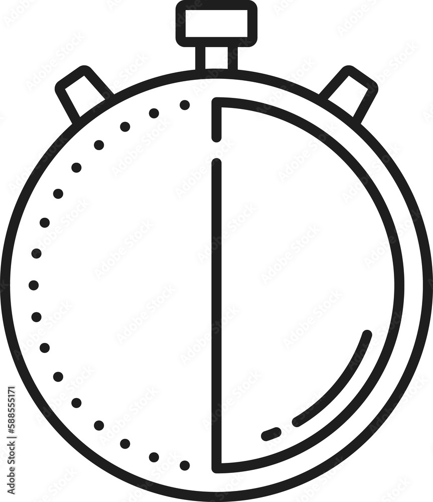 Poster Stopwatch clock timer, chronometer outline icon