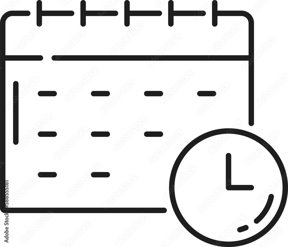 Aufkleber Calendar assignment and clock outline icon