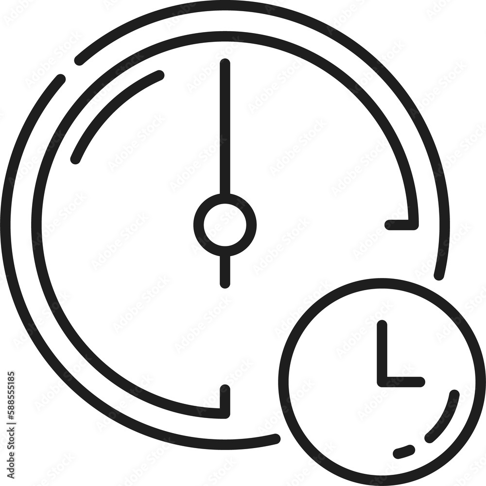 Poster Alarm stopwatch isolated clock timer outline icon