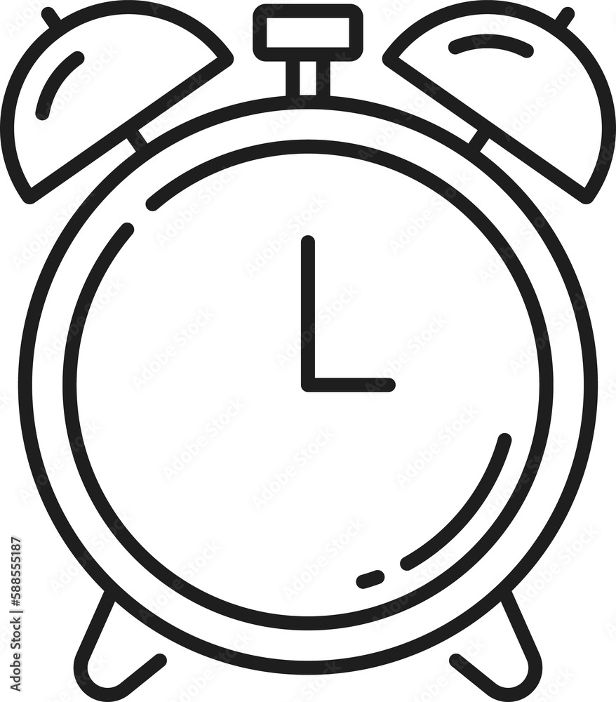 Poster Alarm vector icon, isolated outline ringing clock