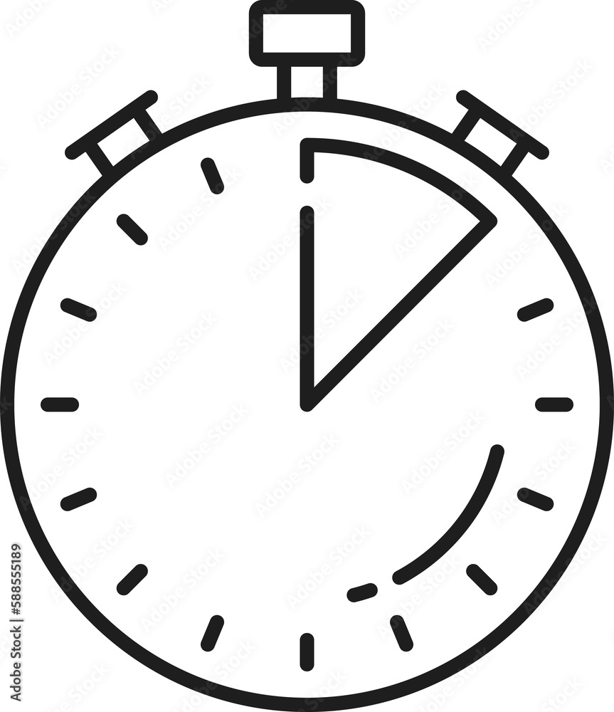 Poster Chronometer outline icon. Stopwatch clock timer