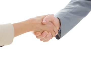 Closeup of shaking hands after business meeting