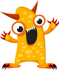 Funny monster cute cartoon character personage