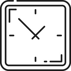 Clock timer outline icon, isolated alarm stopwatch