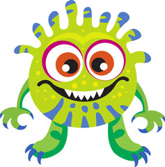 Fototapeta premium Cartoon monster isolated cute comic alien creature