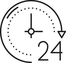 24 hours order execution or delivery service icon