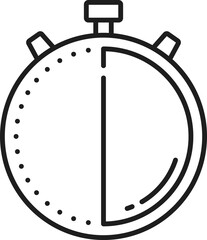 Obraz premium Stopwatch clock timer, chronometer outline icon