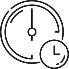 Alarm stopwatch isolated clock timer outline icon