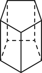 Pentagram perspective, outline geometric shape