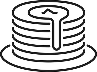 Pancakes topped with butter and honey on plate