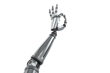 Foto auf Glas OK gesture with robotic hand © vectorfusionart