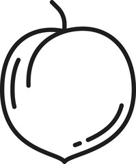Apricot, peach isolated food dessert berry icon