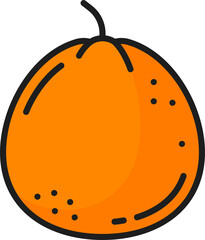 Mandarin citrus fruit color line clementine icon
