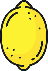 Lemon citrus ripe raw fruit, food line icon