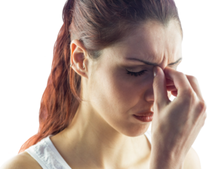 Woman experiencing headache