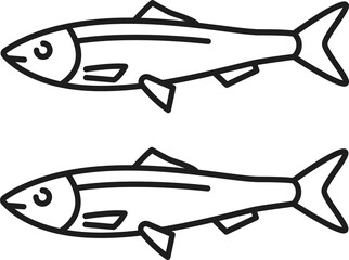 Salmo maraena Sweden fish isolated thin line icon