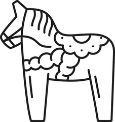 Dala horse national symbol of Sweden from Dalarna © Vector Tradition