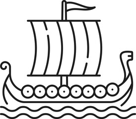 Sweden boat galley ship with canvas isolated icon