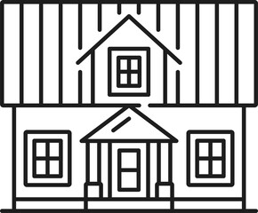 Sweden house cabin isolated outline icon