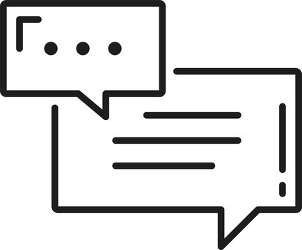 Dialog balloon, vector chat bubble line icon