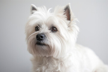 west highland white terrier puppy, portrait of a dog
